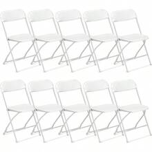 10 Pack Commercial Plastic Folding Chairs Stackable Wedding Party Chairs Portable Chairs For Outdoor White - 肉凍 - 查看 1