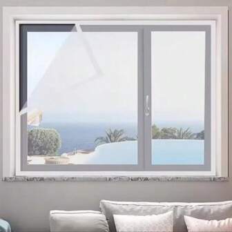 1 Piece Self-Adhesive And Reusable Mosquito Nets For Windows, Anti-Mosquito Window Screens, White,Tulle, Easy To Instal,Summer Washable Mesh