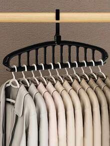 1pc Multi-Function 11-Hole Thickened Clothes Hanger Space-Saving Spiral Drying Rack Organizer For Home Bedroom Dorm Apartment Laundry Room Storage Solution Portable Wardrobe Hanger Stand Display Rack - Multicolor - View 6