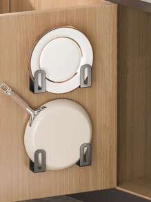 2 pièces Porte-couvercle de pot sans perçage, étagère multifonctionnelle de cuisine pour planche à découper, couvercle de casserole, salle de bain, balcon, étagère de rangement murale