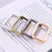 5 قطع أشرطة معدنية مستطيلة مربعة لحلقات الأحزمة لحقائب اليد والمحافظ DIY، لوازم مدرسية