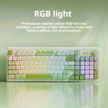 Teclado de juego con cable silencioso EWEADN con retroiluminación arcoíris, teclas de escritura silenciosa, anti-ghosting, diseño ergonómico, conexión USB plug and play para portátil, computadora de escritorio, oficina y uso para juegos - Multicolor - Ver 6