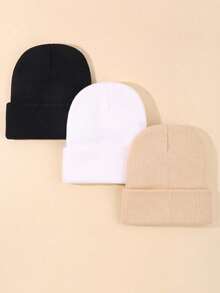 Pacotes de 1/3 peças de gorros de inverno para meninas e bebês, gorros macios para bebês, gorros de malha para crianças