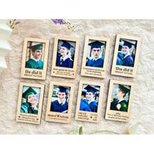 Customized Linden Wood Mini Magnetic Wooden Photo Frame, Instant Photo Printing, Engraved Wooden Frame, Personalized School Gift, Bulk/Back To School, Home & Living, Christmas Home Atmosphere, Autumn Home Refresh, Xmas Decoration