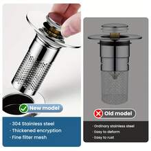 Bathroom Sink Drain Strainer,Pop Up Sink Drain Filter With Removable Stainless Steel Filter Basket Hair Catcher,Bathroom Drain Stopper Sink Plug For 1.1"-1.45" Basin Drain Holes - 1PC - View 3