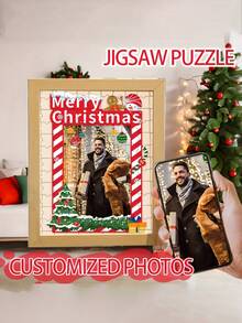 Customized Photo Puzzle Frame, DIY Wooden Frame Puzzle, Personalized Gift, Upload Your Own Photos To Create Portraits, Home Decor And Memorabilia, Commemorative Gift For Friends, Anniversary Gift - Multicolor - View 10