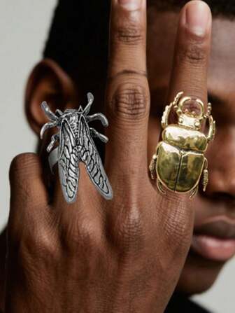 1pc Retro Personalized Alloy Openable Insect Design Versatile Ring For Women