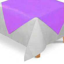 Kit 10 TNT Tablecloths 1x1m + 10 Stain Covers 70x70 Cm 40gr - For Party Decoration - 白色和紫色 - 查看 4
