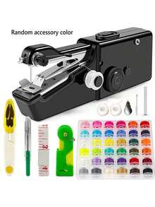 1 Set Portable Handheld Sewing Machine Kit With 36 Bobbins, Electric And Manual Sewing For DIY, Clothing And Travel, Includes Random Color Accessories, Handheld Sewing Stapler Small Easy Sewing Machine Beginner Travel Mini Tailor Sewing Embroidery Tool Equipment Heavy Duty, Multiple Colors To Choose From - Multicolor - View 13