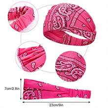 WILLBOND 10 Pcs Wide Bandana Headbands For Women Non Slip Paisley Crystal Hairband Elastic Boho Bling Rhinestone Head Wrap Stretchy Turban Bandana Hair Accessories For Sports Yoga Gym Workout -It Is Important For Beauties - As Pic - View 2