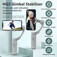 AXNEN جيمبال ثلاثي المحاور HQ3 Pro للهاتف الذكي - مستقر يدوي قابل للطي لفيديو سلس، التصوير الفوتوغرافي، السيلفي، البث المباشر - جهاز تثبيت الكاميرا متوافق مع جميع هواتف الأندرويد/iOS - متعدد الألوان - مشاهدة 4