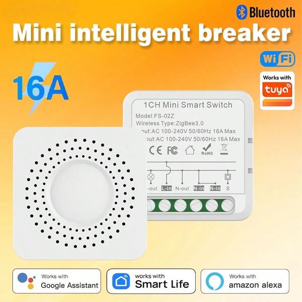 Módulo de interruptor WiFi Tuya Smart MINI de 1/2/3/4 vías, interruptor inteligente DIY para el hogar inteligente, control de aplicación Vida inteligente con temporizador, funciona con Alexa Home