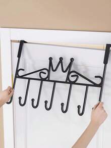 1 件现代风格门上悬挂式储物架，带挂钩 - 易于安装的壁挂式收纳架，用于毛巾、衣服、帽子、包包和浴袍、钥匙眼镜耳机杂物挂架，防倾斜，适用于卧室、浴室、厨房家居装饰