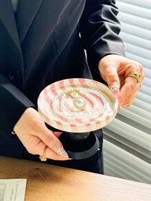 1 szt. Klasyczny ceramiczny kubek do kawy w paski i spodek, skandynawski minimalistyczny kubek w stylu retro, odpowiedni do latte, kawy, matchy, herbaty, kawy arabskiej, duża pojemność amerykańskiego kubka do kawy, świetny prezent dla przyjaciół i rodziny