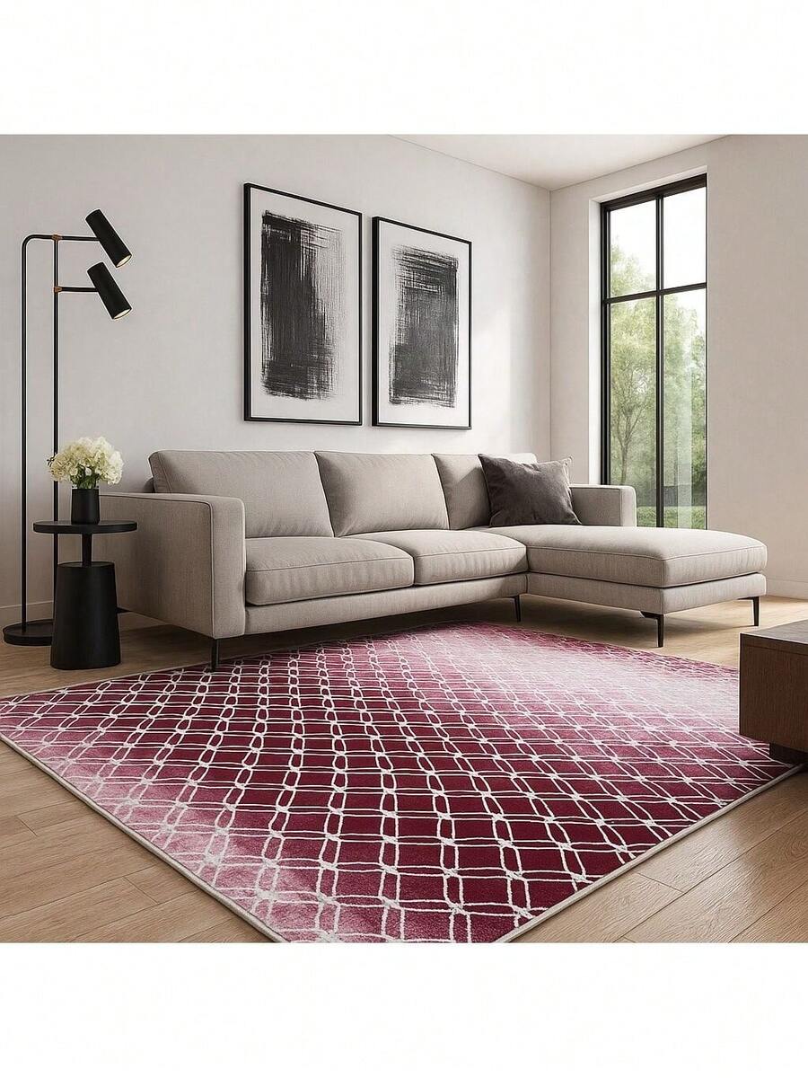 Casa Laura Enxovais Soft Flannel Rug In Modern Prints 2.00 X 1.50 - Various Colors - Geometric Red - View 1