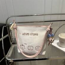 Women Tote Bags - 白色帶掛飾 - 查看 4