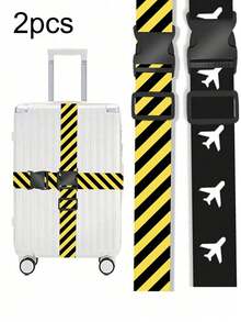 1 Set Leopard Print, Striped Luggage Strap, Cruise Luggage Tag, Adjustable Luggage Belt, Packing Strap, Reinforced Single-Letter Luggage Strap Buckle, Back To School Gift, Teacher Gift