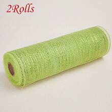 1/2 Rolls Deco Mesh Ribbon - 10inch X 30 Feet Each Roll Metallic Foil Mesh Ribbon For Wedding, Birthday,Halloween, Thanksgiving, Christmas, New Year DIY Gift Decorationand Home Decorating