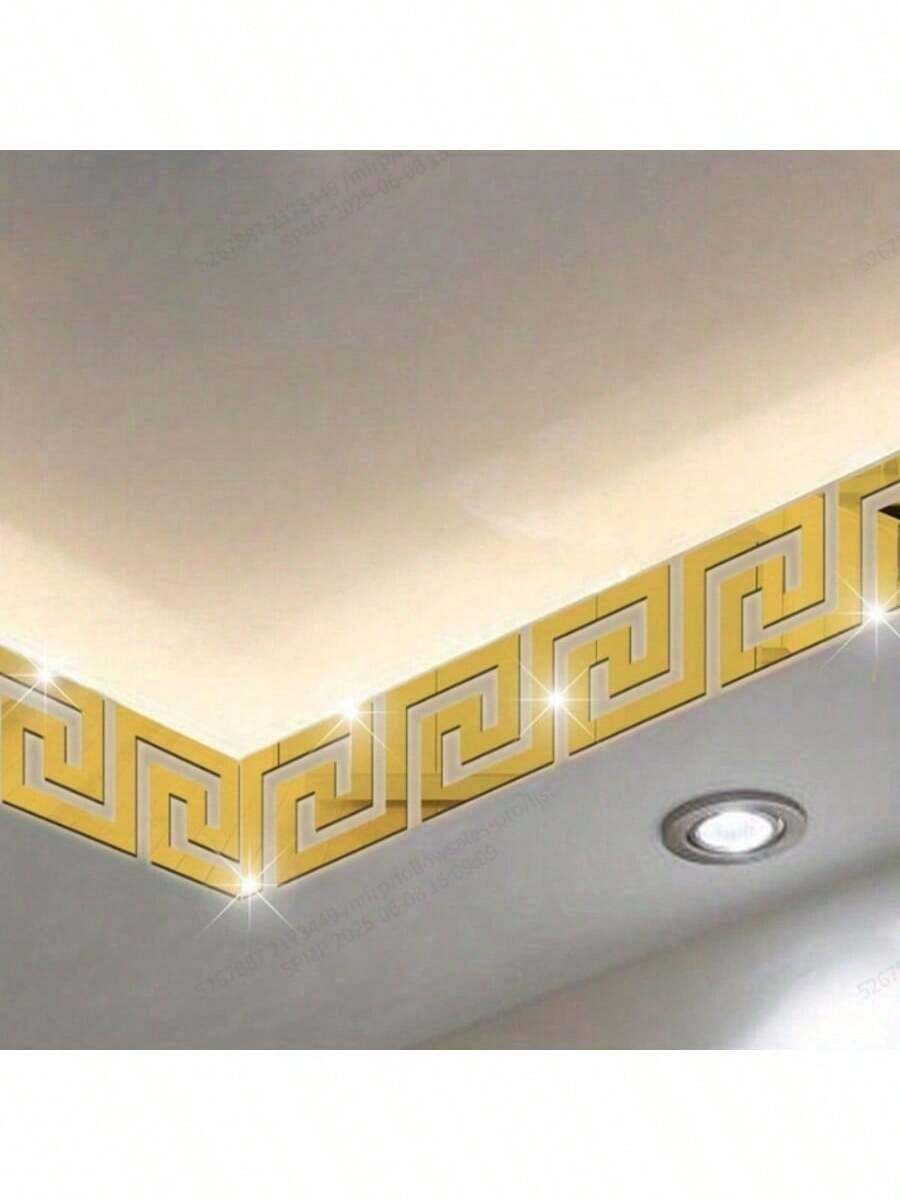 20pcs Glam Style Acrylic Self-Adhesive Mirror Wall Stickers, 1.97/3.94 Inches, Geometric Pattern, Glossy Finish, Reusable, Rectangle Shape For Living Room, Dining, Bedroom, Bathroom, Office, Gym, Exhibition, Ceramic Surface Recommended, Multi-Surface Installation