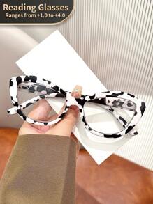 LiMiaoMiao 1 件女士猫眼复古老花镜，透明电脑放大镜，度数 +1.0 至 +4.0 - 透明 - 查看 29