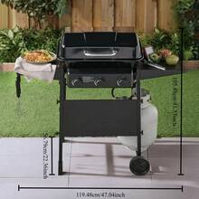 A Great Tool For Family Parties: A Three-Burner Propane Grill That Grills A Whole Chicken, Steak, And Vegetables At Once Without Tainting The Food - Black - View 3