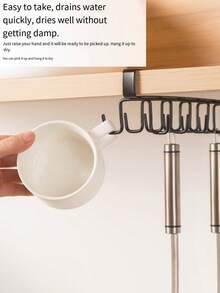 1 个带 12 个挂钩/6 个挂钩的马克杯挂钩、节省空间的厨房储物架、家用多用途架子、杯架、无孔挂布架、海绵沥水架、铲勺搅拌器收纳架、食品储藏室壁橱储物配件、家居装饰、万圣节、圣诞节礼物、母亲节、送给母亲的礼物 - 彩色 - 查看 11