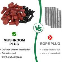 汽车轮胎全套真空胎修理套件（含真空枪）- 简易修理套件、轮胎塞、真空胎修理枪套件、用于轮胎刺破和汽车漏气的蘑菇形塞探头、轮胎塞套件、轮胎修理套件、汽车工具 - 多色 - 查看 7