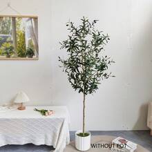 1 peça 120-180 cm Planta Artificial de Oliveira Galhos de Árvore Falso Verde Planta Falsa Folha de Plástico Planta Alta Ornamental Realista Planta Falsa de Interior para Casamento Casa Hotel Escritório Decoração de Festa