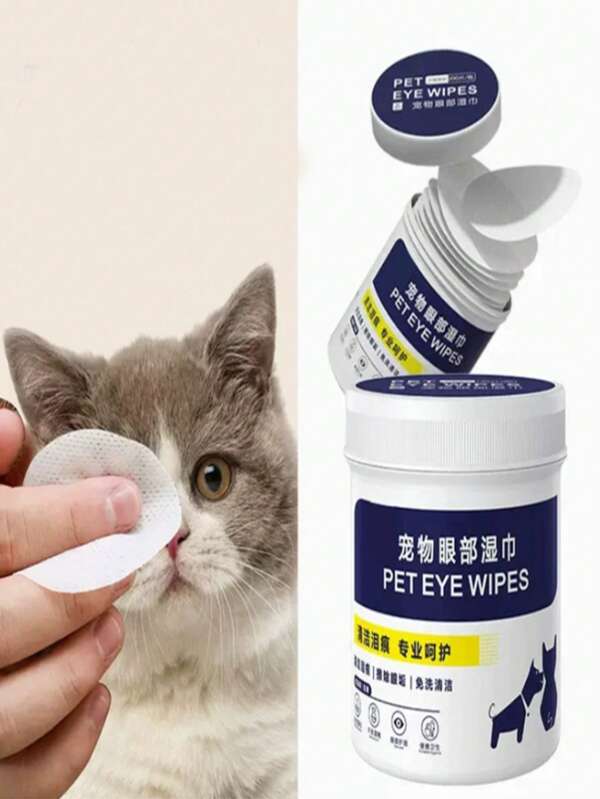Toallitas húmedas para limpieza de ojos de mascotas, eliminador de cera de oídos y ojos para gatos y perros, eliminador de manchas de lágrimas