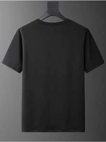 1pc Couple's Clothing, Simple Design, Groom And Bride, Printed Patterns, Spring And Summer Round-Neck Casual, Versatile And Fashionable Pure Couple T-Shirts - Men - View 3