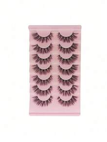 Ouye3 7 Pairs Transparent Cross Eyetail Extended Half Eyelash, Suitable For Daily Makeup, Reusable, Suitable For Daily Travel And Dating - Black - View 12