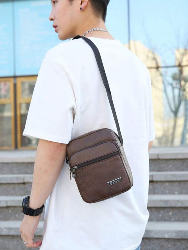 1 Stück lässige Umhängetasche, neue Umhängetasche für Herren, kleine PU Messenger Tasche, Handytasche, Rucksack