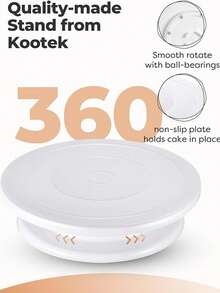 Kit de décoration de gâteau de 28 cm, fournitures de cuisson, plateau tournant de gâteau avec 2 spatules droites et coudées pour le glaçage, 3 lisseurs et grattoirs à glaçage. Accessoires et outils de cuisson pour débutants et professionnels, disponibles en plusieurs couleurs. - Multicolore - Voir 5