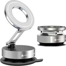360° Rotating Magnetic Phone Stand, Foldable & Telescopic, ABS Material, Non-Waterproof, Perfect For Car, Shower, Travel, Gym, Smooth Mirror - Adjustable And Rotatable Stand, Phone Holder | Modern Phone Stand | Adjustable Stand PS:Only Suitable For Installation And Use In Locations With Smooth Surfaces
