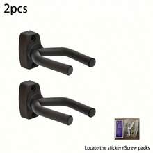 6/4/3/2/1pc Guitar Hanger Wall Mount 4 Packs, Guitar Holder Wall Mount Hook Stand Display With Screws - Easy To Install - Fits All Size Guitars, Bass, Mandolin, Banjo, Ukulele - Black - View 7