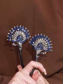 1 件新款中式孔雀发髻制作器，水钻孔雀发饰，独特设计，温柔、优雅、大气、优雅发饰，适合日常、度假、节日、派对、舞会，送给女朋友、朋友的完美礼物，发髻延长、发髻发片、发型夹、发夹、发夹、狂欢配饰