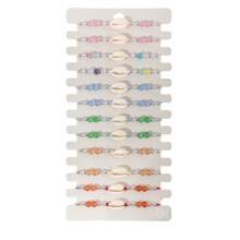 6 Sets Of 72pcs/2 Sets Of 24pcs/1 Sets Of 12pcs Fashionable Charm Ocean Elements Shell Starfish Beads Bracelet Jewelry, Suitable For Couples, Adjustable Bracelet & Anklet, Suitable For Daily, Beach, Travel, Wedding, Gift
