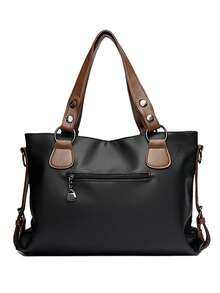 2025 Burgundy Women's Crossbody Bag, Shoulder Bag For Middle-Aged Ladies, Large Capacity Tote Bag - Black - View 6