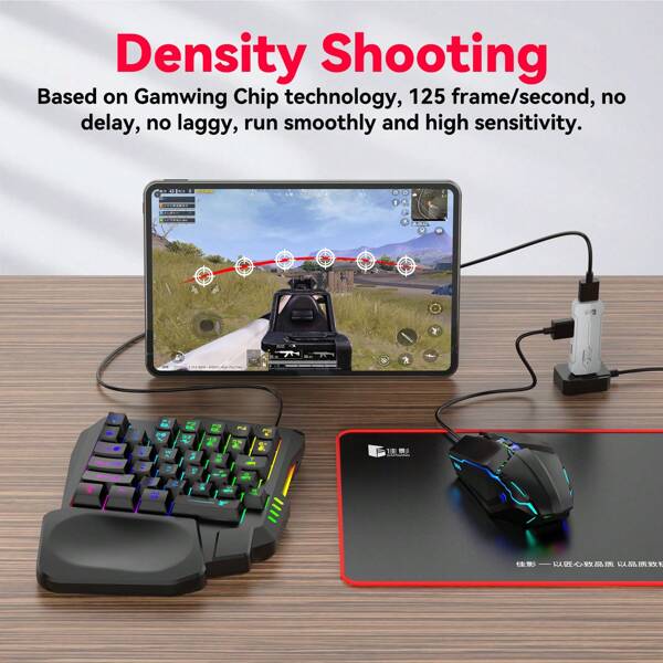 Adaptador inalámbrico Bluetooth 5.3 para teléfono móvil Android, convertidor de teclado y ratón de juego a controlador de juego