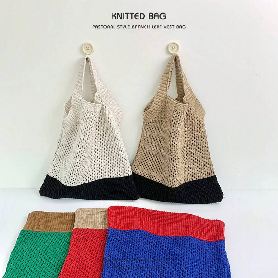Women Shoulder Bags - 黑卡拼接 - 查看 1