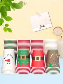 10/20/50 szt. Papierowe kubki świąteczne, kubki do kawy, gorąca czekolada, kubki do , napoje, płatek śniegu, Mikołaj, bałwan, łoś, lampki, papierowe kubki do picia, artykuły imprezowe na Boże Narodzenie, świąteczne dekoracje