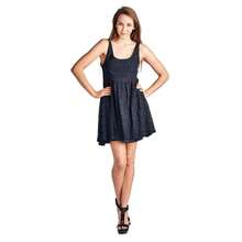 Women's Empire Waist Allover Lace Dress - Cream 6 - View 9