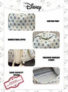 Disney 1 Pieza Oficial Autorizada | Mochila con estampado de Mickey Mouse y Stitch, de gran capacidad con compartimento para laptop | Mochila casual | Bolsa deportiva | Mochila con diseño de dibujos animados | Mochila ideal para niñas/estudiantes/adolescentes/graduados, perfecta para uso diario, excursiones, viajes, compras y regreso a la escuela