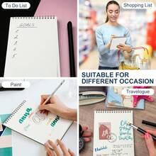 Spiral Grid Notebook, Top-Bound Notebook, Grid Notebook, Shorthand Notebook, Memo Pad, Grid Paper Suitable For Sketching, Drafting Office Supplies, Flip Notebook, Student Learning Notebook, Grid - White - View 5