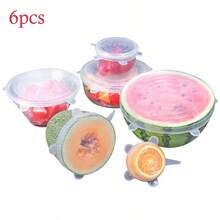 6pcs Silicone Elastic Lids, Reusable Durable Food Storage Bowl Lids, Silicone Lid Cover, Dishwasher & Refrigerator Friendly Storage, Kitchen Supplies, Most Containers In 6 Different Sizes, Dishwasher And Refrigerator Friendly - Multicolor - View 14