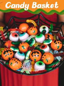 3 Stück Halloween Deko, Halloween Süßigkeiten Schüssel Set, Spinnennetz Süßigkeiten Korb Tischdekorationen, geeignet für Zuhause, Büro, Party, aus Kunststoff Material, passend als Geburtstagsgeschenk, Halloween Dekoration