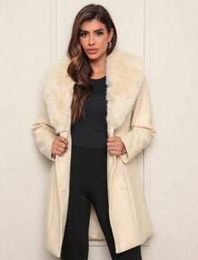 Women's Coat With Furry Collar - apagado - Ver 3
