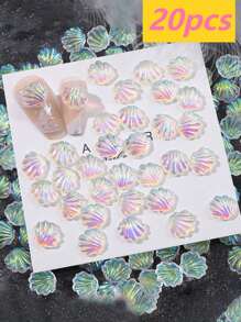 5/10/20/20/30/50/100PCS 3d Shells Shaped Nail Art Jewelry, Silver Color Nail Charm Rhinestones,Diy Nail Decoration Supplies Nail Charms Nail Gems Flat Bottom Shiny Nail Stickers Marine Animal Rhinestone Decorations Suitable For Women's Casual Nail Salon European Style Japanese And Korean Style Universal Nail Decorations For All Seasons