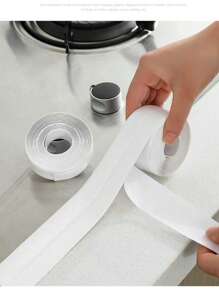 1 قطعة ملصق أرضية أبيض/شريط إغلاق/شريط إغلاق مقاوم للماء 1 لفة، شريط إغلاق مقاوم للماء من البي في سي، شريط لاصق زخرفي للحشو، شريط إغلاق للحشو، شريط لاصق لشقوق الحوض والموقد، شريط إغلاق للزوايا في المطبخ والحمام والحوض، حماية حافة الأرضية والجدران
