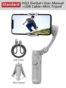 AXNEN جيمبال ثلاثي المحاور HQ3 Pro للهاتف الذكي - مستقر يدوي قابل للطي لفيديو سلس، التصوير الفوتوغرافي، السيلفي، البث المباشر - جهاز تثبيت الكاميرا متوافق مع جميع هواتف الأندرويد/iOS - متعدد الألوان - مشاهدة 13